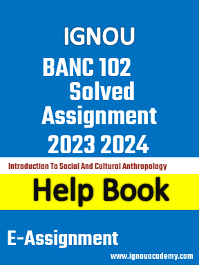IGNOU BANC 102 Solved Assignment 2023 2024